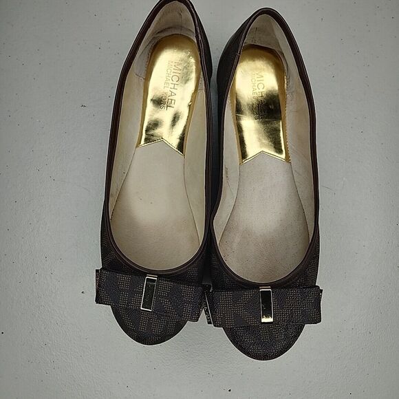 Michael KORS KIERA SIGNATURE PVC BOW MK LOGO  BALLET FLATS Loafers US 9 - Picture 5 of 8